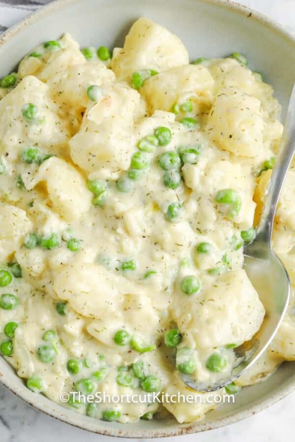 Creamed Peas and Potatoes (easy side dish!) - The Shortcut Kitchen