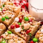 close up of Christmas Rice Krispie Treats