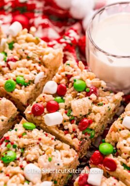 close up of Christmas Rice Krispie Treats