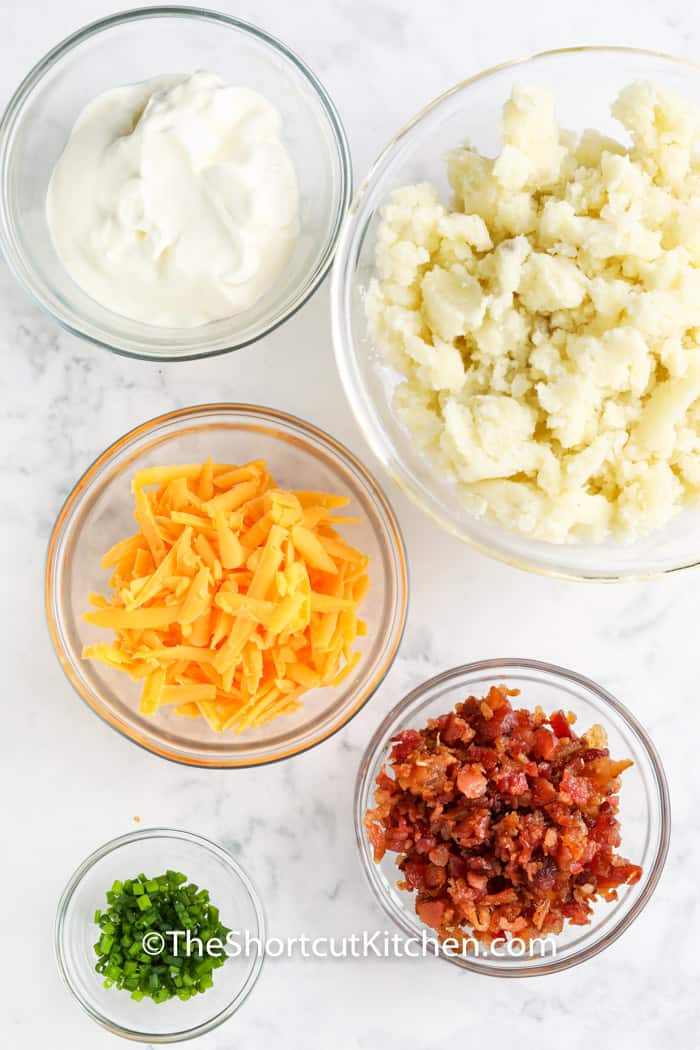 ingredients to make Loaded Mashed Potato Cups