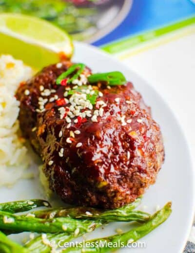 close up of Meatloaves with a Sweet Chili Glaze
