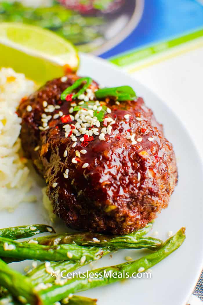 close up of Meatloaves with a Sweet Chili Glaze