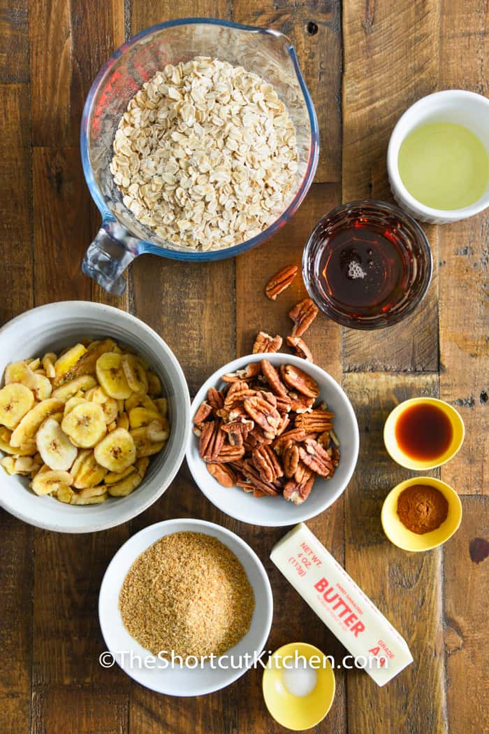 ingredients to make Banana Bread Granola