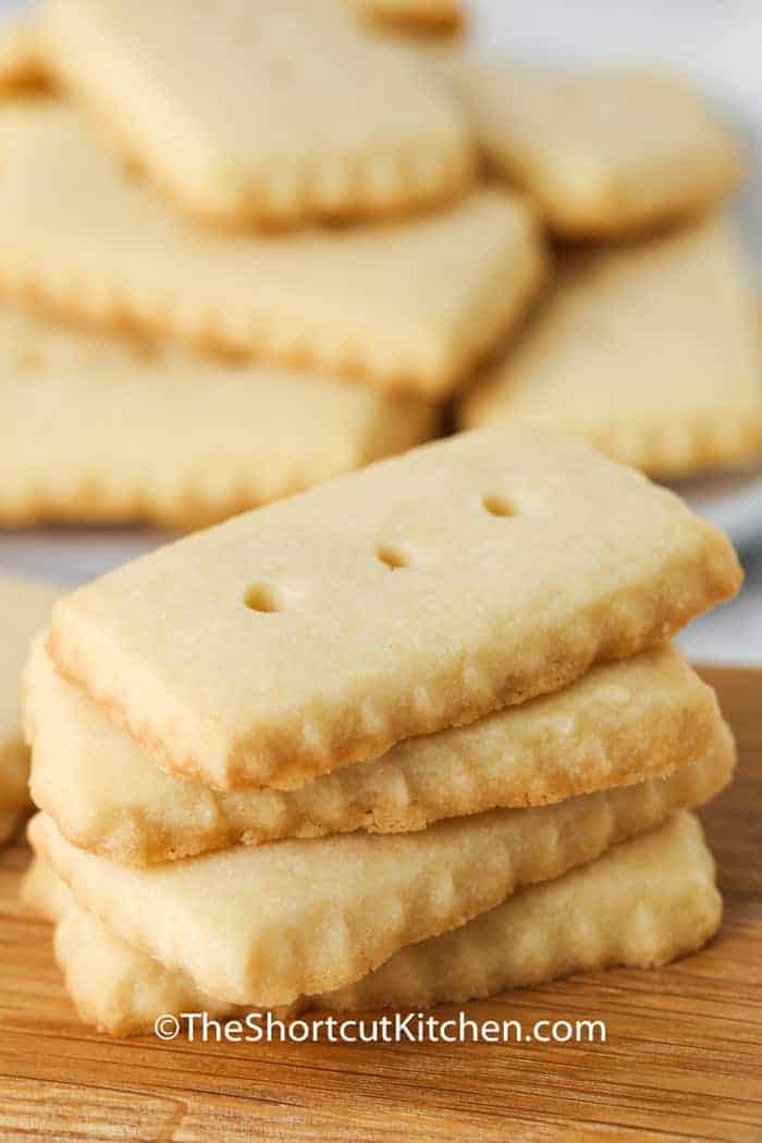 stack of Easy Shortbread Cookies