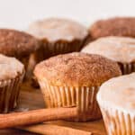 Cinnamon Sugar Muffins with cinnamon sticks