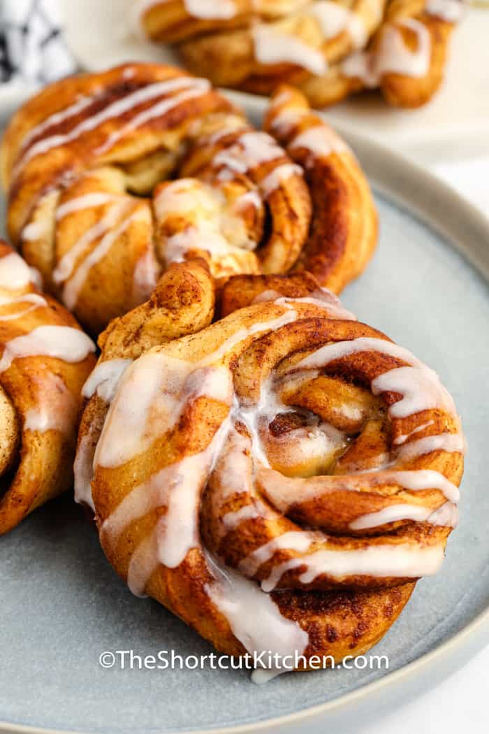 Air Fryer Cinnamon Twists on a plate