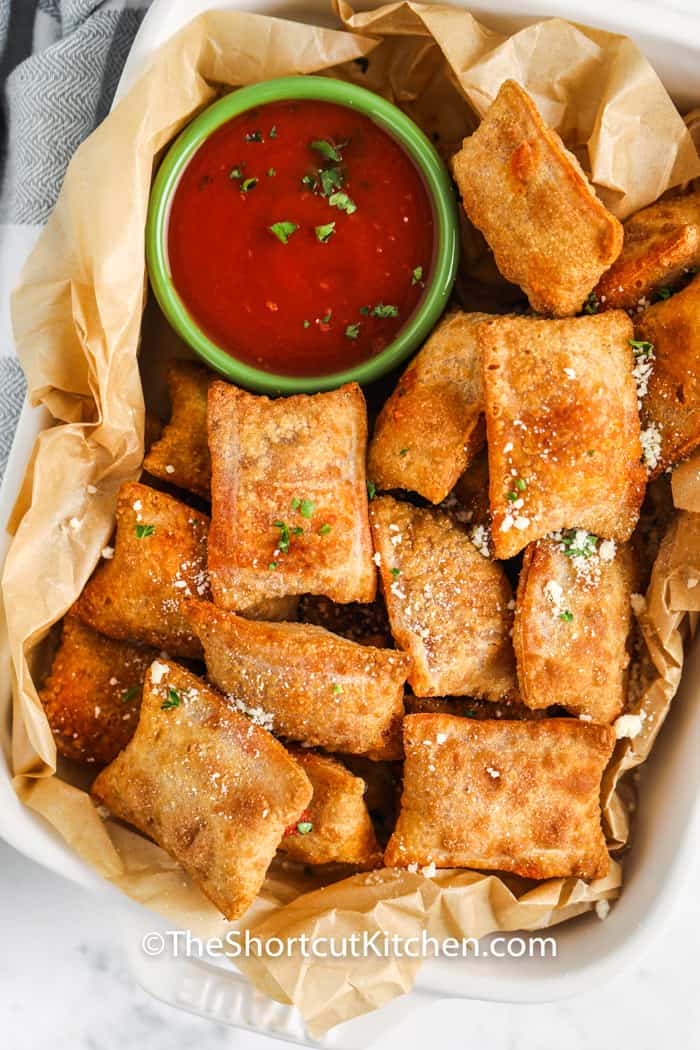 Air Fryer Pizza Snack Rolls with dip