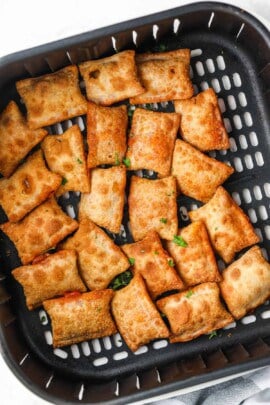 Air Fryer Pizza Rolls cooked in the air fryer