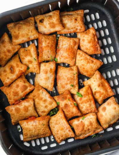 Air Fryer Pizza Rolls cooked in the air fryer
