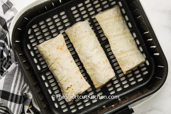 Air Fryer Frozen Burrito in the air fryer