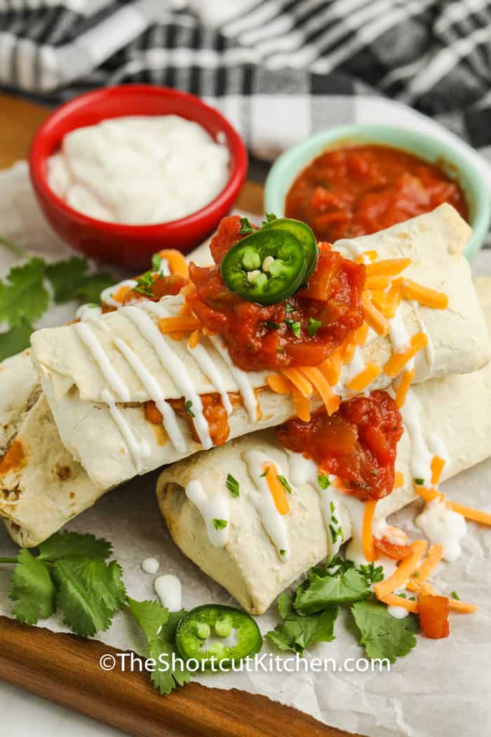 plated and garnished Air Fryer Frozen Burrito