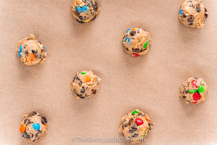 Trail Mix Cookies before cooking