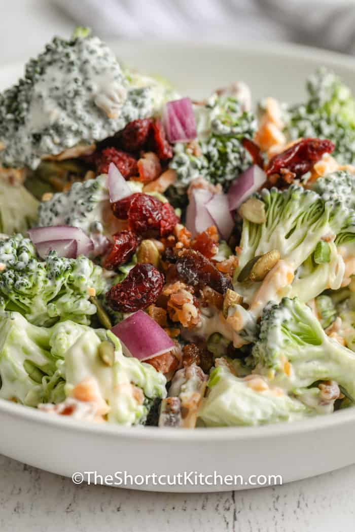 plated Easy Broccoli Salad
