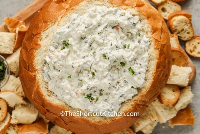 top view of Easy Spinach Dip