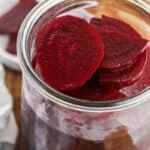 making Quick Pickled Beets in a jar