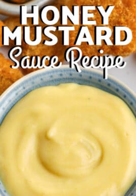 Quick Honey Mustard Sauce Recipe with writing