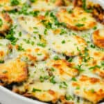 close up of Eggplant Lasagna Recipe in a dish