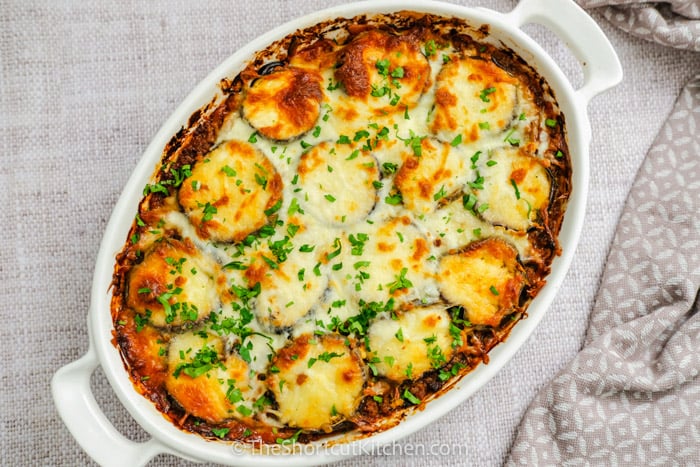 top view of Eggplant Lasagna Recipe cooked