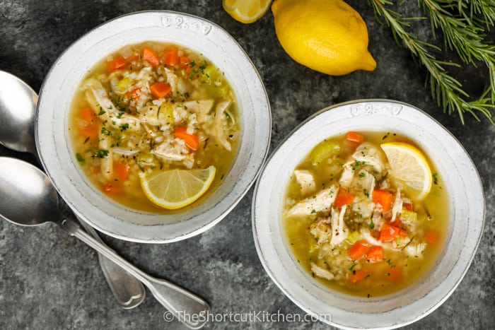 bowls of Lemon Chicken Soup