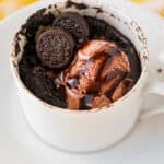 Oreo Mug Cake with oreos on top