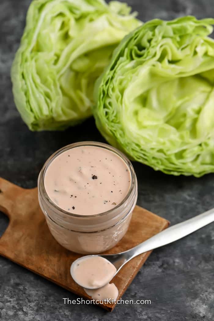 thousand island dressing in a glass jar