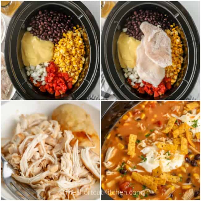 CrockPot Chicken Tortilla Soup (Only 4 steps!) The Shortcut Kitchen