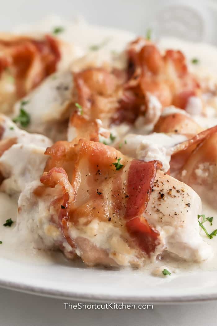 Crock Pot Bacon Wrapped Chicken Bites - Recipes That Crock!