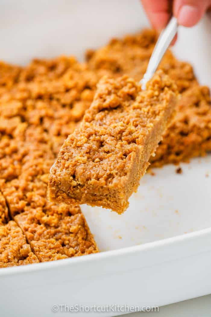 Peanut Butter Breakfast Bar being served