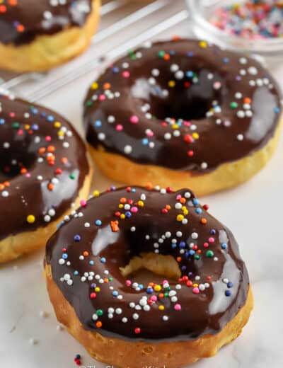 chocolate donuts with sprinkles