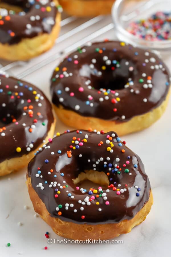 Chocolate Dipped Air Fryer Donut Recipe (15 Min!) - The Shortcut Kitchen