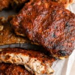 crispy crock pot ribs on parchment paper