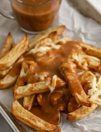 tray of fries with cheese and gravy