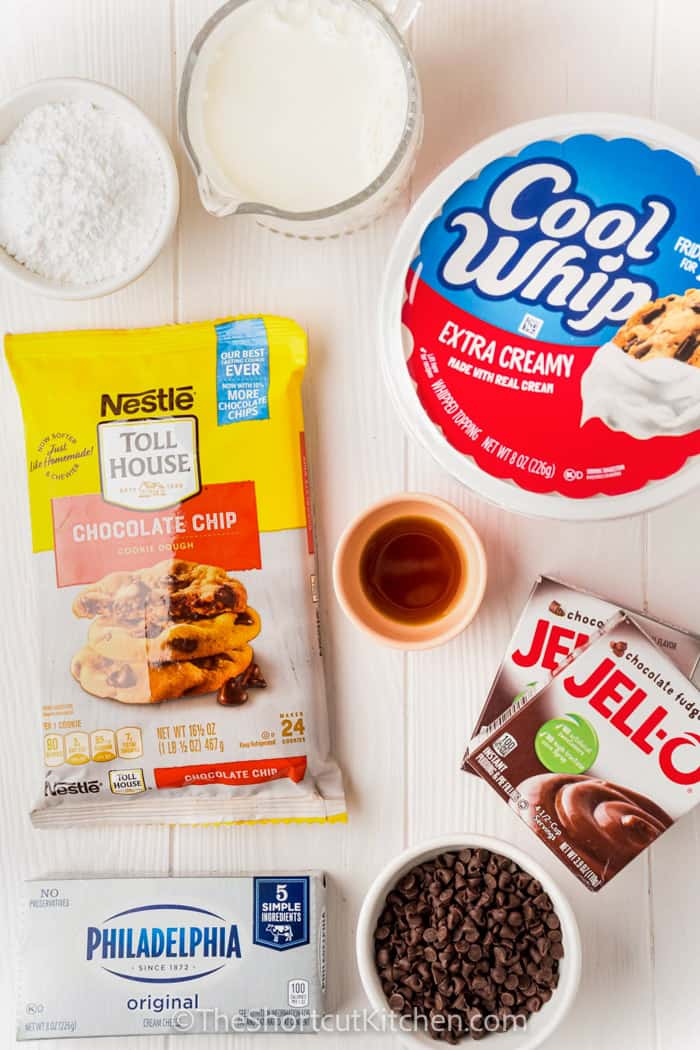 ingredients to make Chocolate Chip Cookie Lasagna