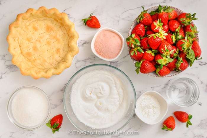 ingredients to make Fresh Strawberry Pie