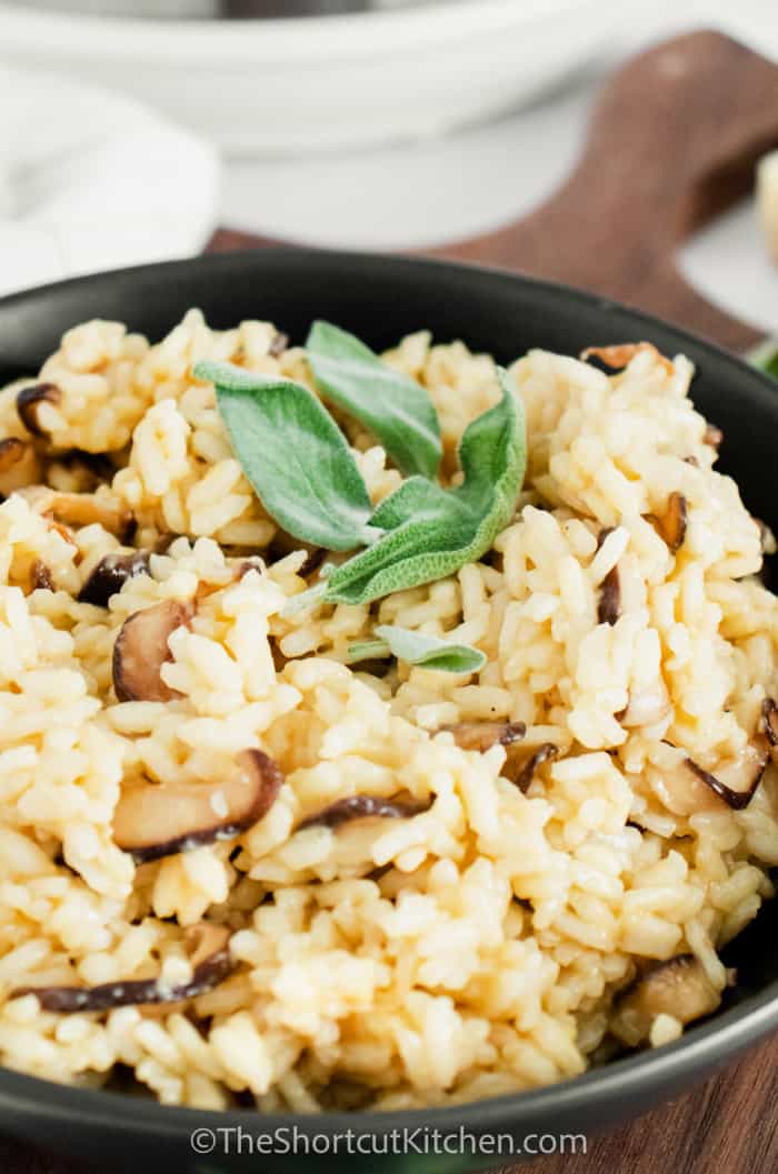 close up of Instant Pot Mushroom Risotto