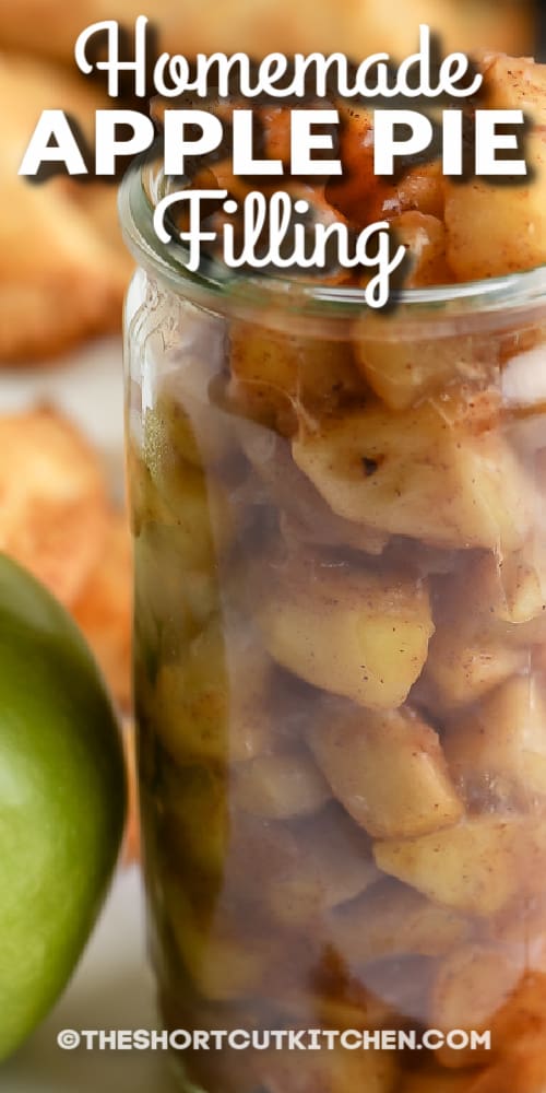 Homemade Apple Pie Filling in a glass jar