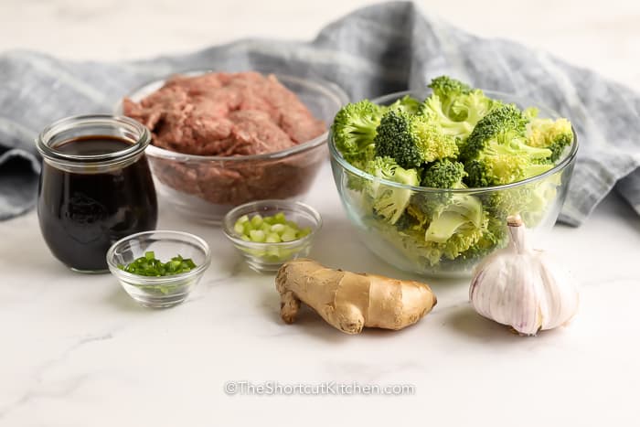 Ground Beef and Broccoli Stir Fry ingredients