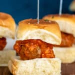 Meatball Sliders with red sauce