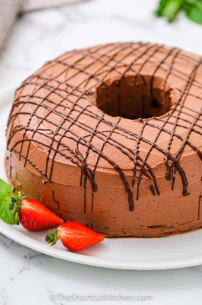 plated Cocoa Chiffon Cake