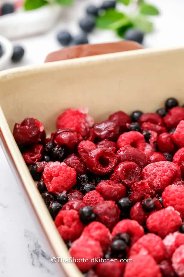 mixed berries in a dish