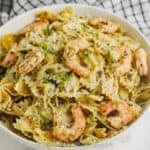 bowl of Shrimp Pesto Pasta