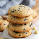 A stack of 4 Blueberry Cheesecake Cookies