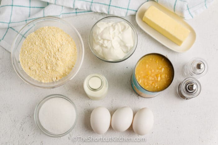 ingredients to make Corn Pudding Casserole