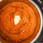 Instant Pot Mashed Sweet Potatoes cooked in the instant pot