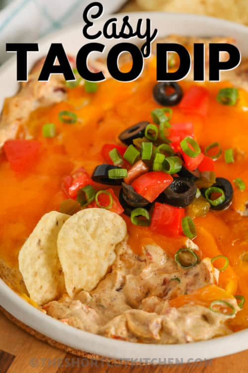 plated Easy Taco Dip with a title