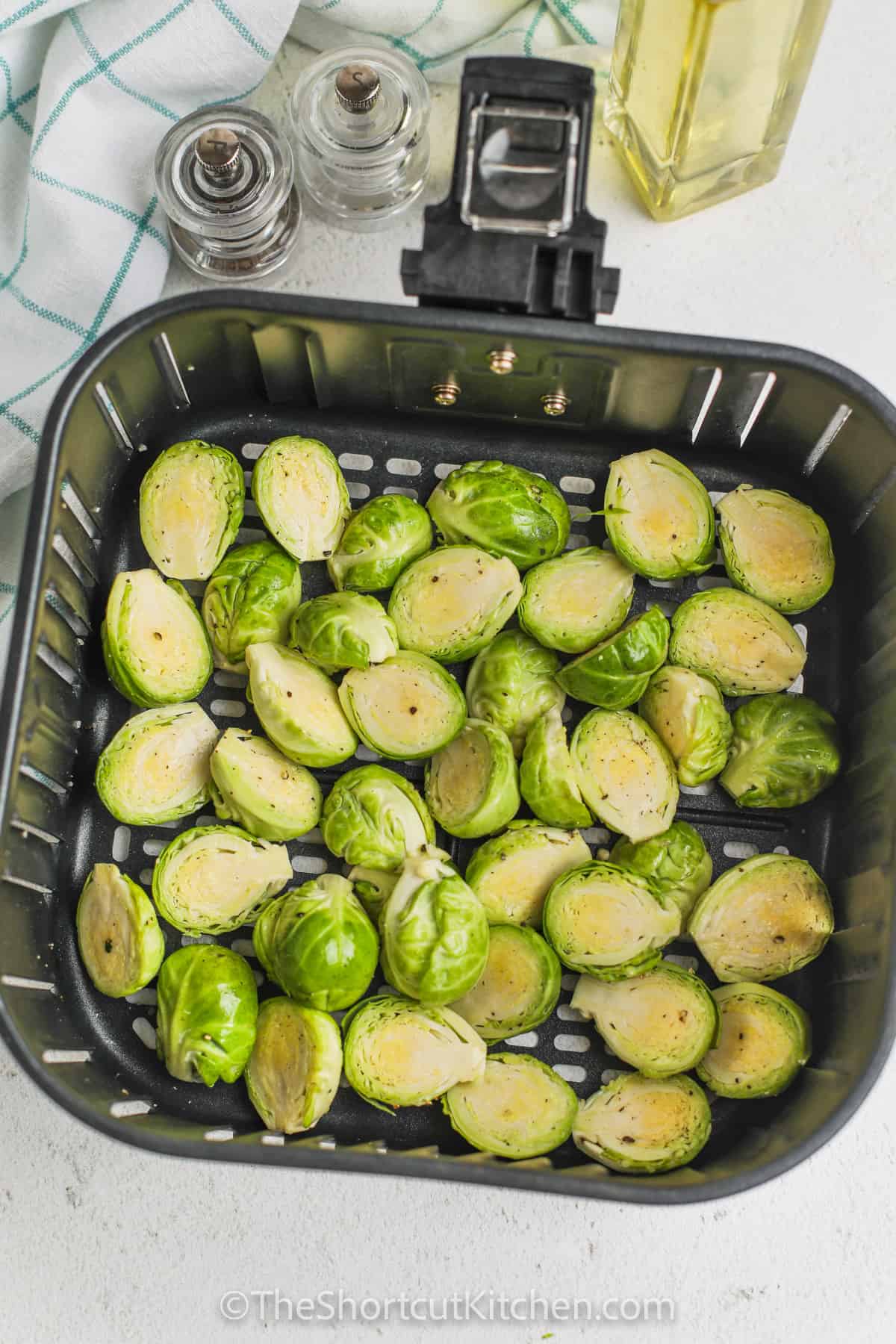 Air Fryer Brussel Sprouts Recipe before cooking