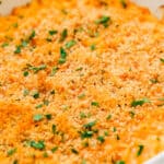 close up of cooked Buffalo Chicken Mac And Cheese