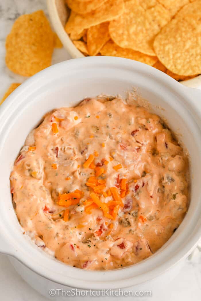 Cream Cheese Rotel Dip Recipe (5 Minute Prep!) - The Shortcut Kitchen