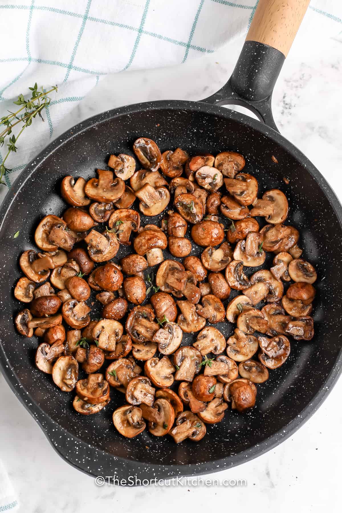 Sauteed Mushrooms in a pan