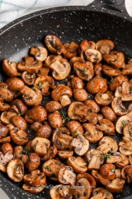 Sauteed Mushrooms in a pan